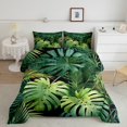 thumbnail image 2 of Palm Leave Queen Comforter Set,Tropical Palm Bedding Set,Botanical Palm Leaves Down Comforter,Wild Plants Bed Set, 2 of 7