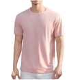 thumbnail image 1 of Dagugfen Tops for Men Summer Short Sleeve Round Neck Lightweight Casual Basic Tee Shirts Solid Color, 1 of 6