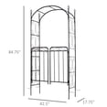 thumbnail image 3 of Outsunny Metal Garden Arbor Arch with Scrollwork Doors, 3 of 10