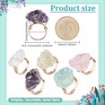 thumbnail image 2 of 5PCS Raw Crystal Natural Stone Ring Statement 5 Styles 0.6inch Inner Diameter Crystal Adjustable Finger Rings Stylish Golden Tone Brass Rings for Man Woman Decoration, 2 of 5