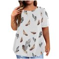 thumbnail image 2 of EGNMCR Hauts Grande Taille pour Femmes Décontractés à Imprimé Manches Courtes Col Rond Été Hauts Amples T-Shirt Blouse, 2 of 6