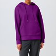 thumbnail image 1 of IMENGL Hoodies trendy knit drawstring pullover, Purple 2XL, Size M-3XL, 1 of 7