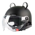 thumbnail image 2 of Open Face Helmet Cute Lightweight Half Face Helmet Accessory Black, 2 of 9