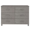 thumbnail image 3 of vidaXL Sideboard Hamar Light Grey 113x40x80 cm Solid Wood Pine 0 Shelves, 3 of 5