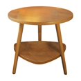 thumbnail image 1 of Beige Wooden Round Side Table With Two Tier Storage Beige Finish Compact Coffee Table For Small Spaces Living Room #66w77, 1 of 6