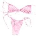 thumbnail image 4 of LSLJS Women's Solid Color Bikini Swimsuit Two Piece Filled Bra Swimwear Beachwear, 4 of 6