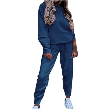 IROINNID Sweatsuit For Women 2 Pieces Set Savings 2023 Outfits For Lounge Sets For Sweatpants Joggers Set Casual Hoodies Tracksuit Color Sweatsuits Athletic Set,Blue