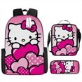 thumbnail image 2 of New schoolbag cute Hello Kitty backpack lunch bag pencil case three-piece set, 2 of 5