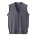 thumbnail image 4 of JMYHOAM Sweater Vest Men Cardigan Sweaters for Men Men's Casual Solid Color Sleeveless Wool Knitted Cardigan M-XXXL, 4 of 4