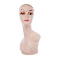 thumbnail image 1 of HILABEE Female Bald Mannequin Head 19inch Stable Base Manikin Display Model for Hats Orange with Shoulder, 1 of 8
