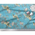 thumbnail image 3 of Soimoi polyester Crepe Fabric Leaves,Moth & Magnolia Floral Printed Fabric 1 Yard 52 Inch Wide, 3 of 3
