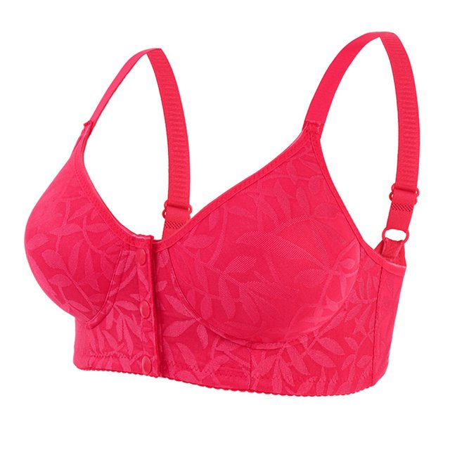 VEKDONE Woman's Solid Color Thin Style Ventilate Large Size Bra Without Steel Rim Red 44/100
