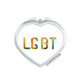 thumbnail image 1 of Colorful LGBT Rainbow Heart Mirror Travel Magnification Portable Handheld Pocket Makeup, 1 of 3