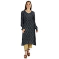 thumbnail image 1 of Moomaya Kurti Ligne A à Manches Longues Imprimées pour Femmes, Rayonne Froissée, Blouse Ethnique Indienne de Designer, 1 of 7