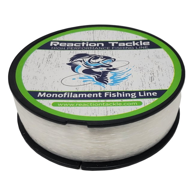 Reaction Tackle Ligne de Pêche Monofilament - Ligne de Pêche Mono en Nylon Solide et Résistante à l'Usure, Ligne de Pêche en Eau Douce et Salée Transparente 100/135