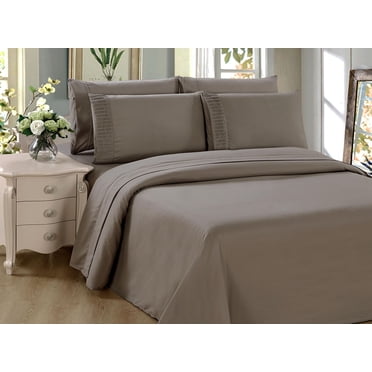 Marina Decoration Ultra Soft Silky Zipper Solid Rayon from Bamboo All Season Duvet Cover Set, Taupe Color