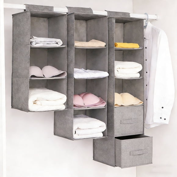 Bowayaoa Organisateur d'Étagère Suspendue Pliable pour Garde-Robe, Grand Support de Rangement pour Vêtements pour Bébé et Enfants, Organisateur de Chambre de Bébé avec Crochet Robuste, Étagères Portatives en Tissu pour Chambre