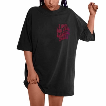 Heliisoer Womens Tops, Summer Clearance Oversized T Shirts For Women Plus Size Slogan Graphic Drop Shoulder Short Sleeve Tops Summer Loose Pullover Tees