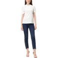 thumbnail image 2 of INSPIRE CHIC Chemise à Col Volanté pour Femmes Manches Courtes Hauts en Velours Blouse TP Blanc, 2 of 6