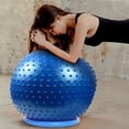thumbnail image 2 of Amdohai Yoga Ball Massage Ball Burst Fitness Ball Slip Resistant Pilates Exercise Ball Stability Ball for Balance Exercise Workout Core Training Quick Pump Included Balance Ball Desk Chair Gym Offi, 2 of 7