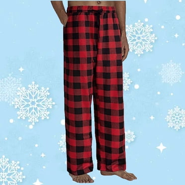 EGNMCR Men's Lightweight Pants, Cargo Pants Men, Linen Pants Men Fashion Men's Casual Plaid Printing Bandage Loose Sport Plaid Pajama Pants Trousers Men Polyester Pants