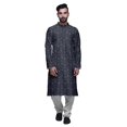 thumbnail image 1 of Atasi Designer Kurta Pajama For Men Printed Straight Kurta Set Summer Clothing, 1 of 5