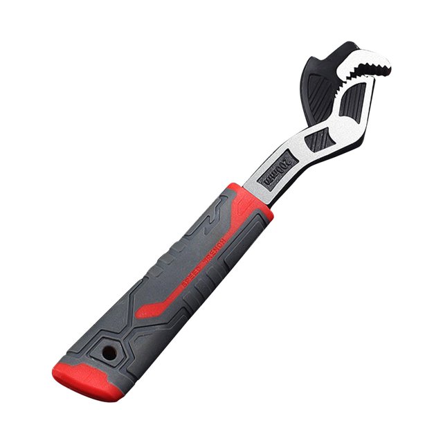 DYNWAVECA Multifunctional Self Locking Pipe Wrench Tool Forged Steel Three Sided Toothed Multipurpose for Home Maintenance Professional 8inch