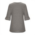 thumbnail image 4 of MeetoTime Tunic Tops for Women Casual 3/4 Sleeve Tops Round Neck Pleated Solid Color T-Shirt Pullover, 4 of 6