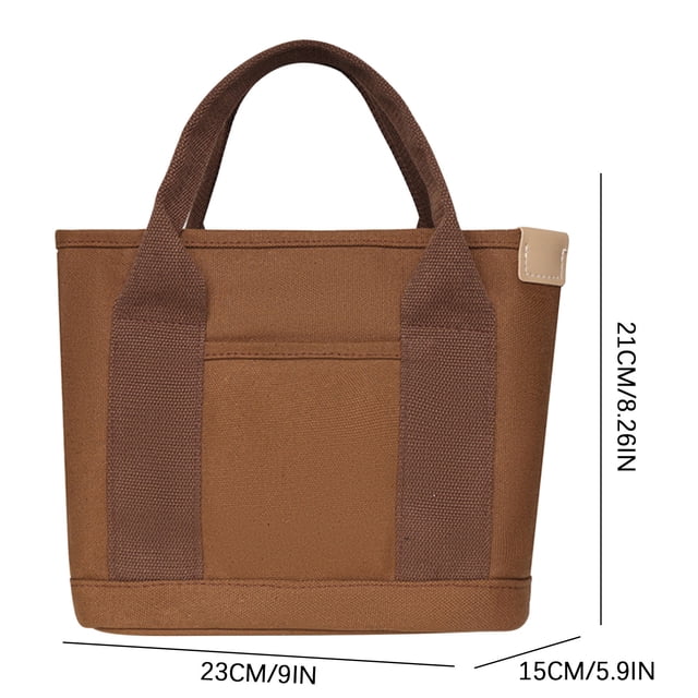 Sac en Toile Mode Sac Fourre-Tout Sac de Rangement Sac à Main à Multiples Poches Sac à Poignée
