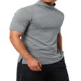 thumbnail image 4 of T-Shirt à Col Montant pour Homme à Manches Courtes, Chandail de Base, Tricot de Corps Extensible, Haut Léger, 4 of 6
