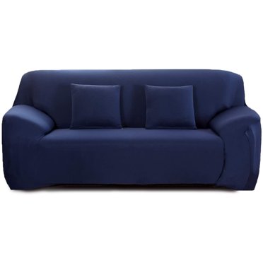 Elastic sofa cover 2 seater, sofa throws, sofa covers, sofa covers, stretch cover for sofa with armrests, navy blue