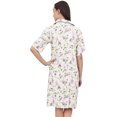 thumbnail image 3 of Bimba Chemise de Nuit à Manches Courtes pour Femmes, Imprimé Floral Violet, avec Poches - 4, 3 of 6