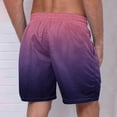 thumbnail image 4 of Plebaso Casual Beach Shorts for Men Drawstring Gradient Print Shorts Mens Lightweight Summer Short Pants, 4 of 4