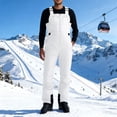 thumbnail image 2 of Sentmoon Mens Ski Pants Ski Pants Men Oversized Men's Snow Ski Overalls Windproof Insulated Romper Snowpants for Waterproof and Breathable Protection White L, 2 of 9