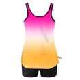 thumbnail image 4 of UPPADA 2 Piece Full Coverage Swimsuits for Women Floral Athleti Crewneck Bathing Suits High Waisted Tummy Control Modest Swimwear Comfy Tankini Top with Shorts Womens Tummy Control Tankini Yellow,2xl, 4 of 6