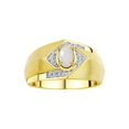 thumbnail image 1 of RYLOS Mens Rings Yellow Gold Plated Silver Ring 6X4MM Oval Shape Gemstone & Diamond Ring Opal October Birthstone Rings For Man Silver Rings, Size 9, 1 of 7