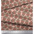 thumbnail image 2 of Soimoi Polyester Crepe Fabric Leaves & Floral Block Print Fabric by The Yard 52 Inch Wide, 2 of 3