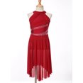 thumbnail image 3 of MSemis Jupe de Ballet Sans Manches en Strass Brillant pour Filles Moderne Contemporain Bordeaux 8, 3 of 7