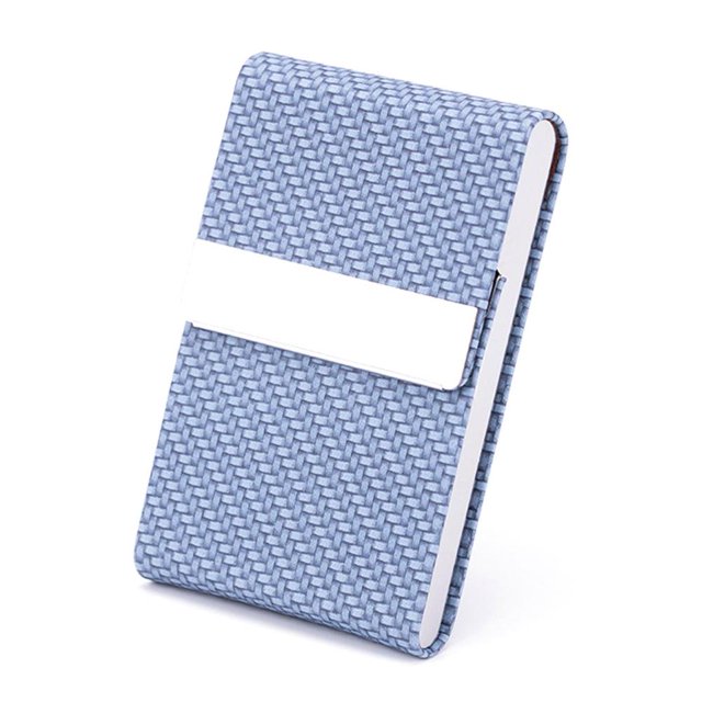 Business Card Case PU Leather Credit Card Holder High-capacity Magnetic Buckle Stainless Steel Name Card Holder