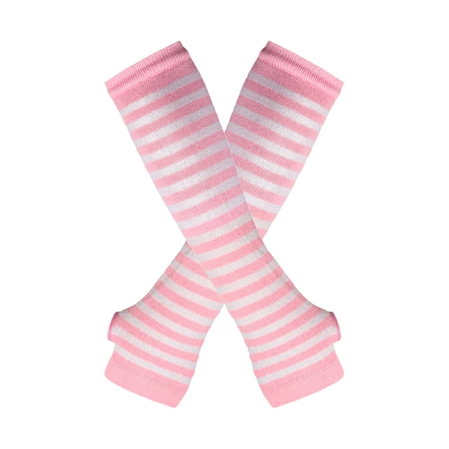 letairis Complete Look Fashionable Socks With Long Gloves Set Easy To Wear Easy To Match pink and white 1Set