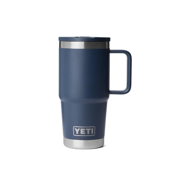 YETI Rambler 20 oz Travel Mug with Flip Straw Lid �?? Stainless Steel, Vacuum Insulated, Leakproof, Cup Holder Friendly, Navy