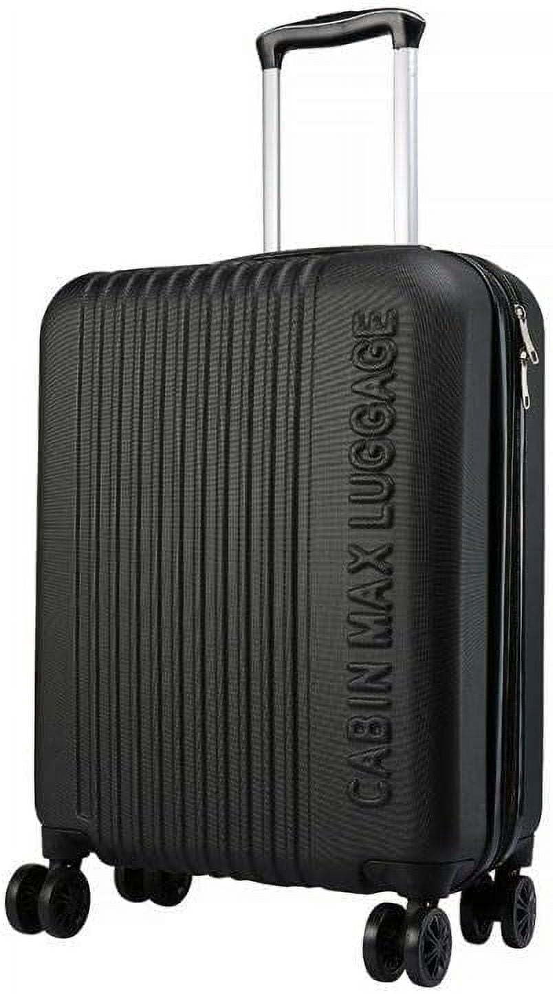 Cabin Max Velocity 55x40x20cm (22x16x8") Expandable Suitcase 4 Wheel Luggage Cabin Bags Suitable for Ryanair, Easyjet, Jet 2 Carry On (Black)