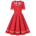 thumbnail image 1 of Ovzne Robes d'Été pour Femmes 2025 Robe d'Été pour Femmes Unie Mode Décontractée à Manches Trois-Quarts Col Rabattu Robe Grande Taille Robe à Manches Courtes Imprimée Liquidation, 1 of 6