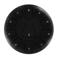 thumbnail image 1 of 8-Inch 11-Note Titanium Steel Alloy Steel Tongue Drum in Black - Ethereal, Pure Sound for Beginners with Drum Mallets, Finger Picks, Note Sticker, Music Book, Cleaning Cloth & Carrying Bag Included, 1 of 6