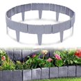 thumbnail image 3 of 10 Pcs Garden Edging Borders Plastic Landscape Edging Imitation Stone Effect Fence Grey Flower Bed Edging Decorative Lawn Fence, 3 of 5