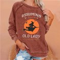 thumbnail image 2 of Rbaofujie Chandails pour Femmes Automne Femmes Décontracté Manches Longues Col Rond Hauts Blouse Ample Imprimé Graphique Chandail Brun Chandail à Capuchon pour Filles, 2 of 4