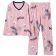 thumbnail image 1 of REDHOTYPE Mode Fantaisie Floral Pyjama Femmes Printemps Automne Maman Manches Longues Coton Col Rond Femmes Automne Grande Taille Homewear Costume, 1 of 2