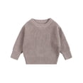 thumbnail image 1 of MIASHUI Chandails pour Tout-Petits Garçons Filles Col Rond Manches Longues Chandail Uni Tricoté, Kaki, 3-6 Mois, 1 of 4