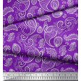 thumbnail image 2 of Soimoi Polyester Crepe Fabric Paisley Block Print Fabric by The Yard 42 Inch Wide, 2 of 3