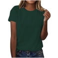 thumbnail image 1 of Pisexur Hauts d'Été pour Femmes Mode Chandail Décontracté Uni à Manches Courtes, Hauts pour Femmes Vert,G, 1 of 5